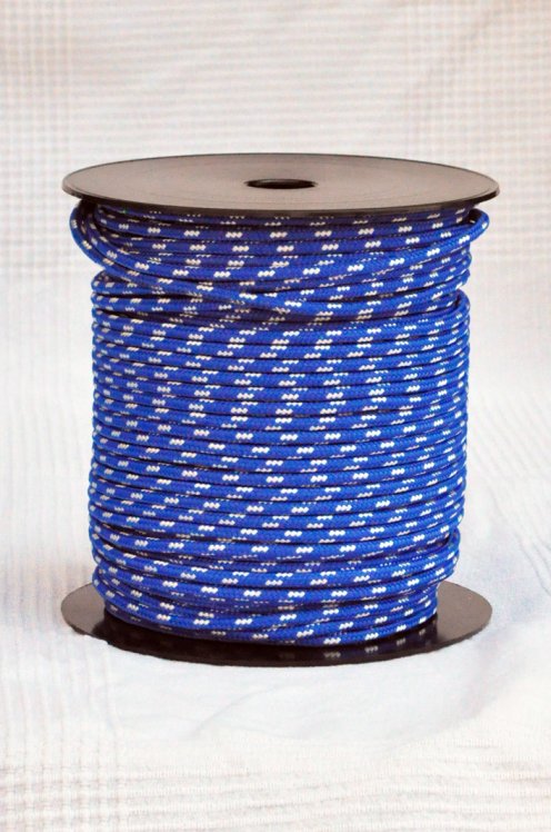 Ø5 mm halyard for djembe drum (blue of France / ecru, 100 m) - Djembe rope
