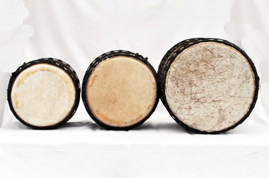 Set of parade dundun drums - Guinea mini-dunun drums set 3851