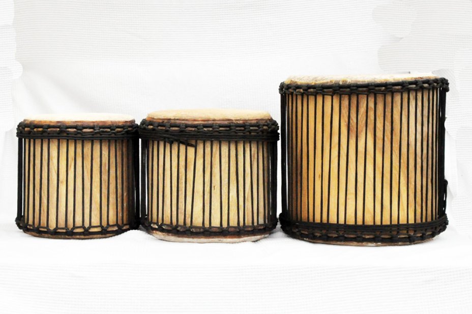 Set of parade dundun drums - Guinea mini-dunun drums set 3851