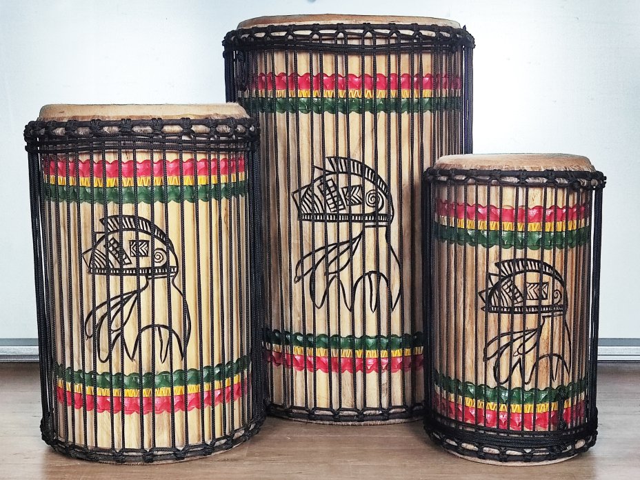 Set of dundun bass drums - Guinea dunun set