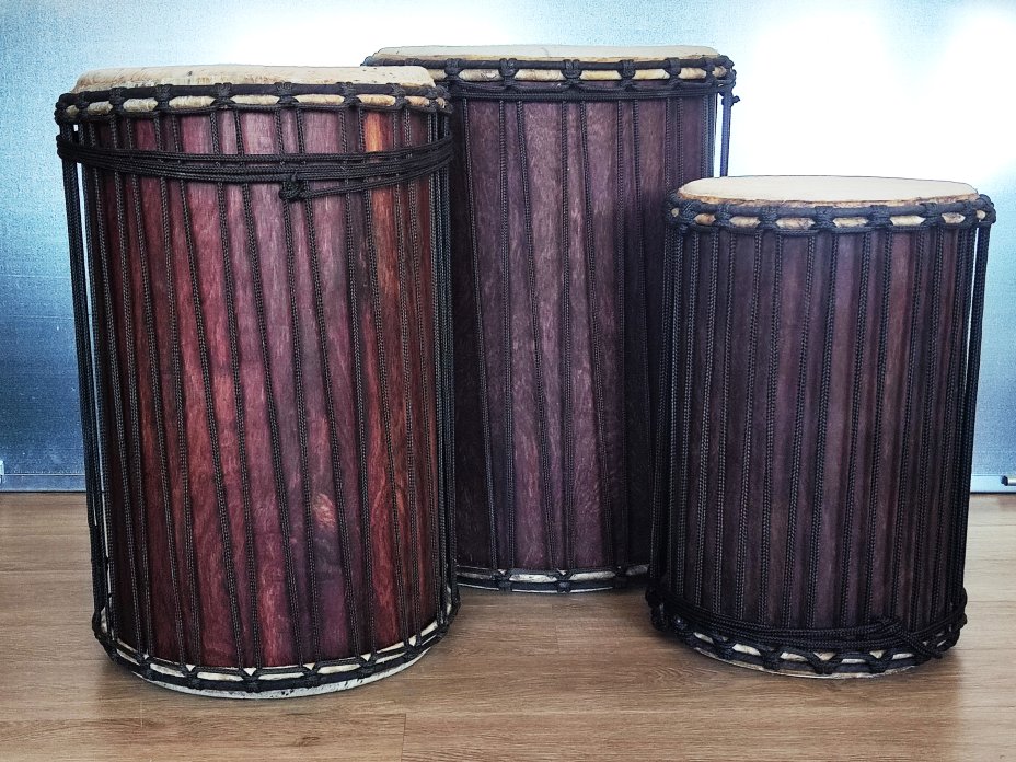 Set of dundun bass drums - Mali dunun set