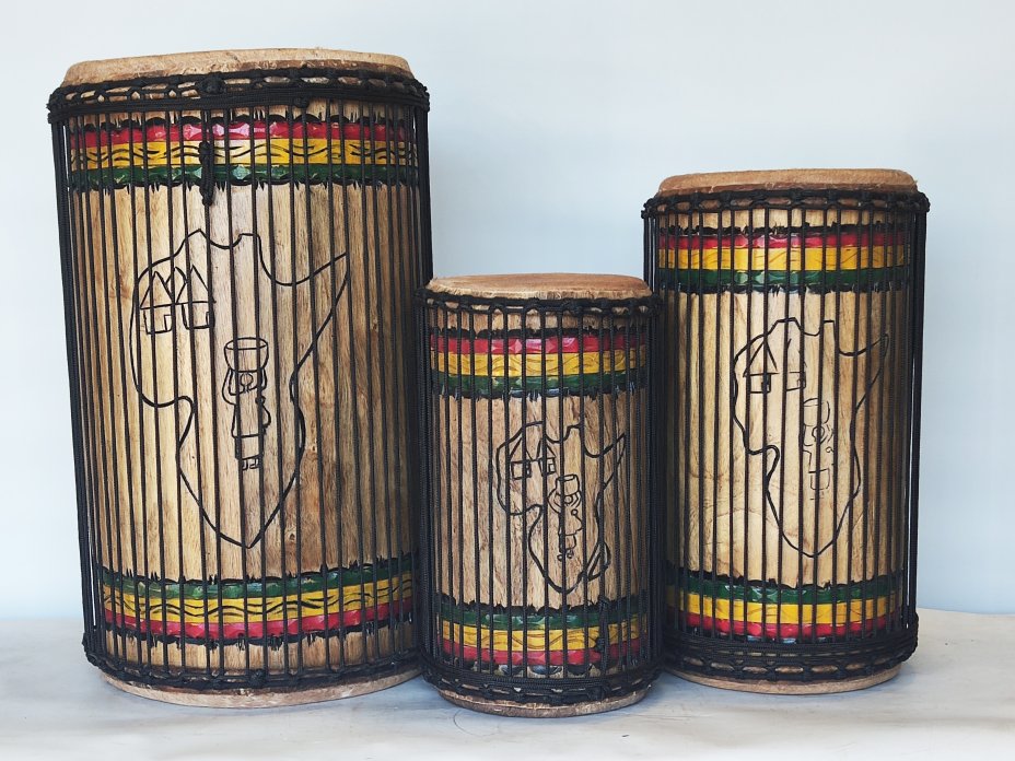 Set of dundun bass drums - Guinea dunun set