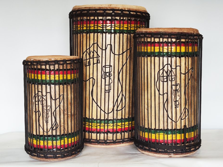 Set of dundun bass drums - Guinea dunun set