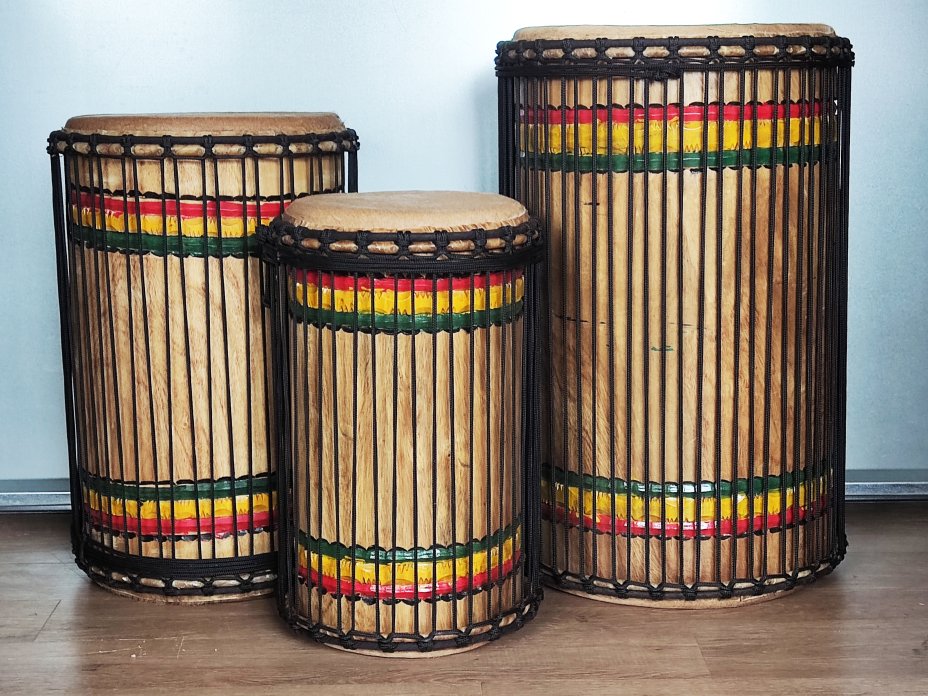 Set of dundun bass drums - Guinea dunun set