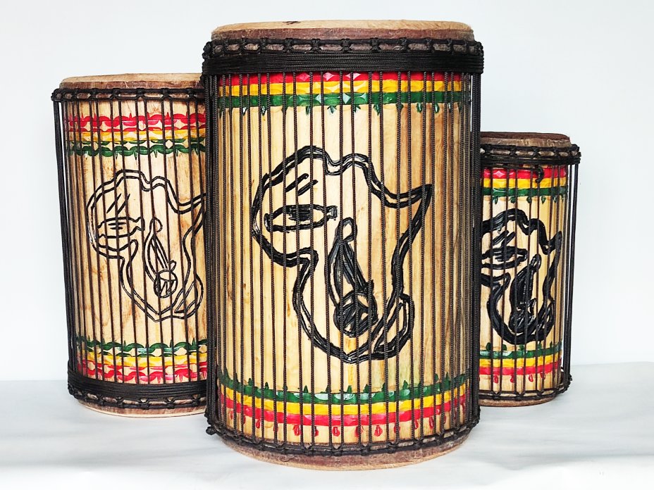 Set of dundun bass drums - Guinea dunun set