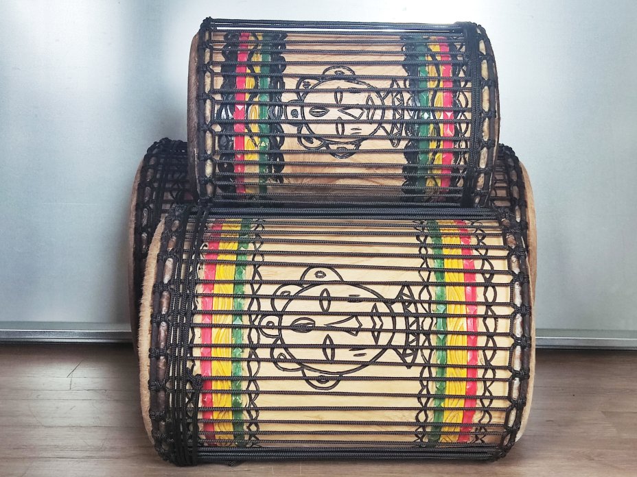 Set of dundun bass drums - Guinea dunun set