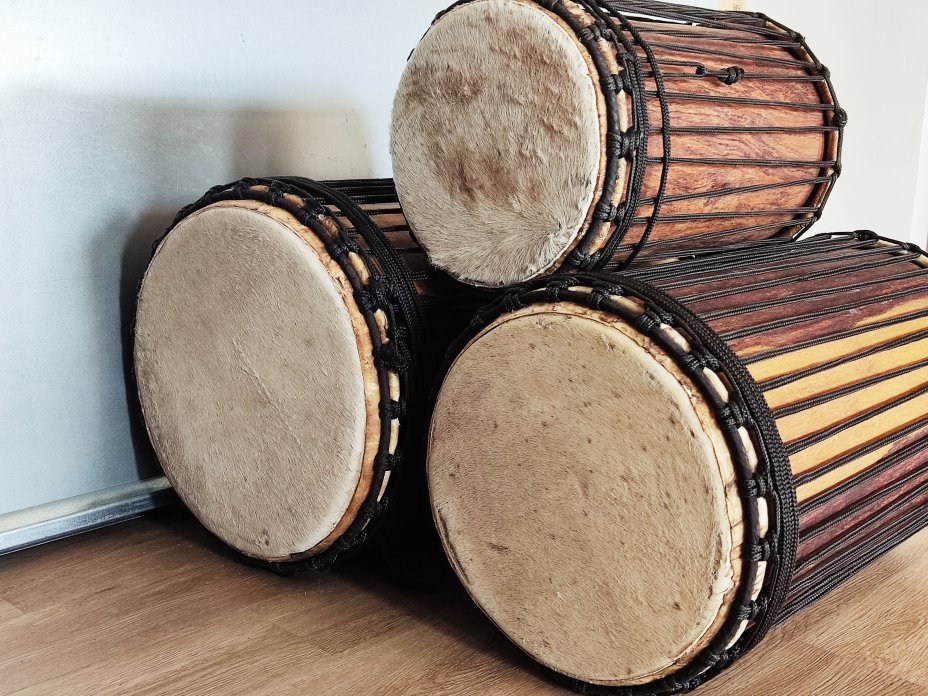 Set of dundun bass drums - Mali dunun set