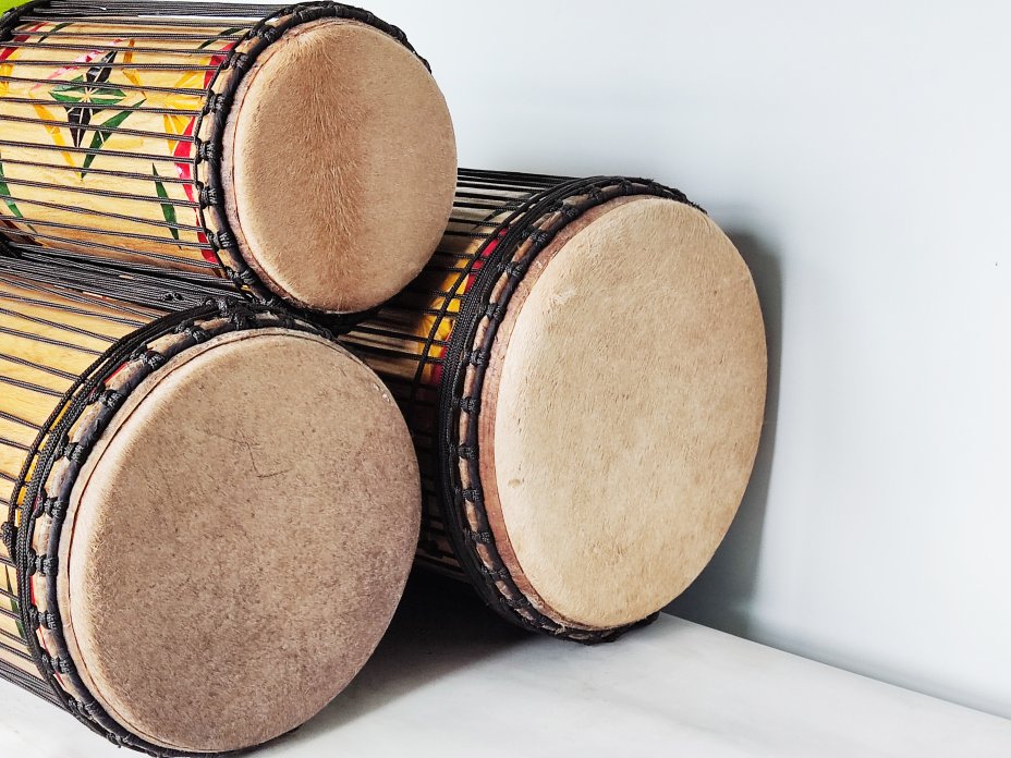 Set of dundun bass drums - Guinea dunun set
