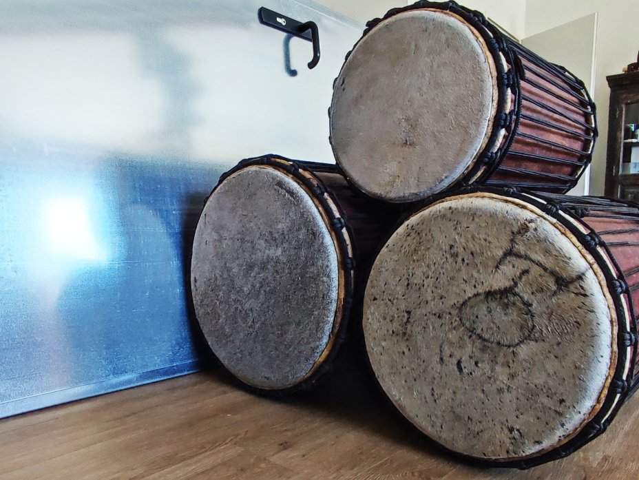 Set of dundun bass drums - Mali dunun set